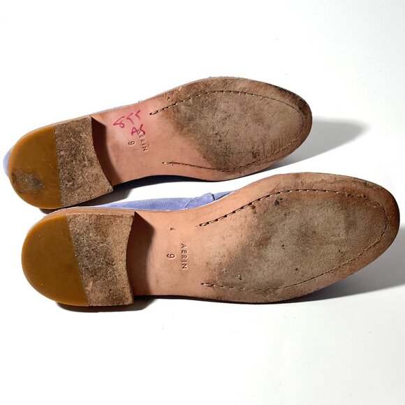 Aerin Hawley Suede Slip On Woven Loafers - Picture 11 of 11